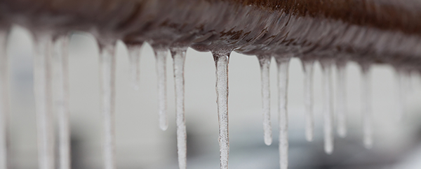 Icicles dangling from roof